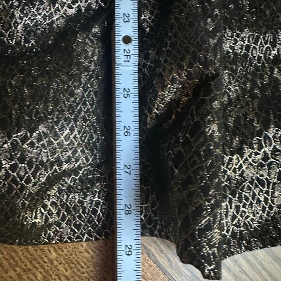 Urban Outfitters Snakeskin Black Gold Small Petite Ruffle Homecoming Dress - Picture 8 of 8
